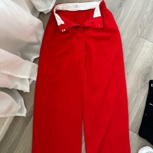 Red Aritzia effortless pants- red